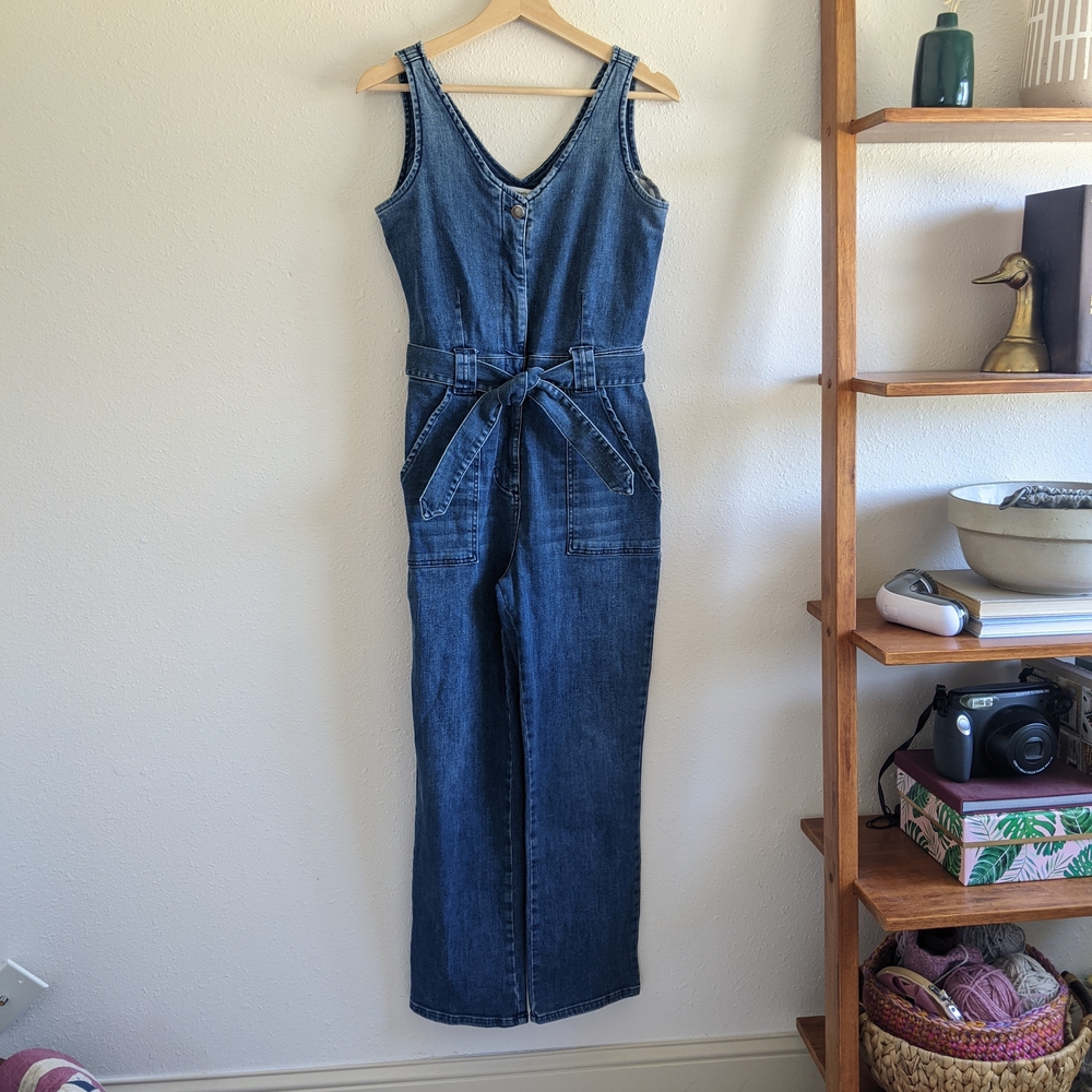 Reformation Minka Blue Denim Overall Jumpsuit - Brisbane Sz 6